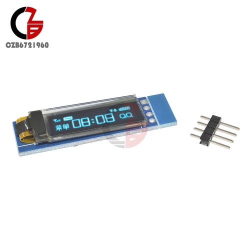 10 STCK. 0,91 Zoll 128 x 32 blau OLED LCD Display Modul IIC I2CSSD1306 DC 3,3-5V - Bild 4 von 9