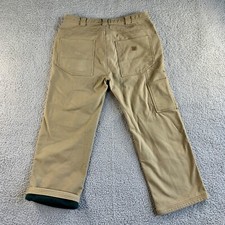 Coleman Pants Mens 36x30 Khaki Carpenter Fleece Lined Utility Work Outdoor 36x28