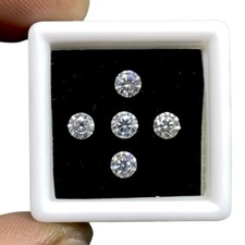 5 Pcs VVS FG Loose White Moissanite 4mm Round Cut Dazzling Loose Gemstones Lot