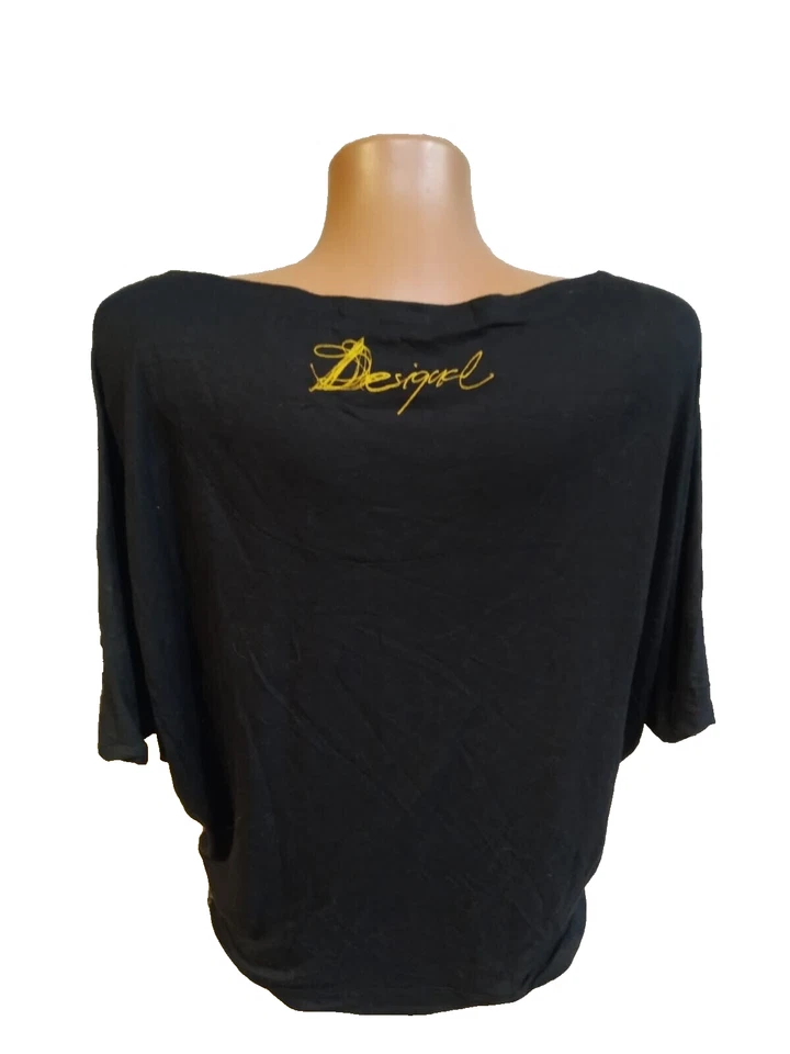 Blusa mujer Desigual talla S negra multi adorno Foto 2 de 4