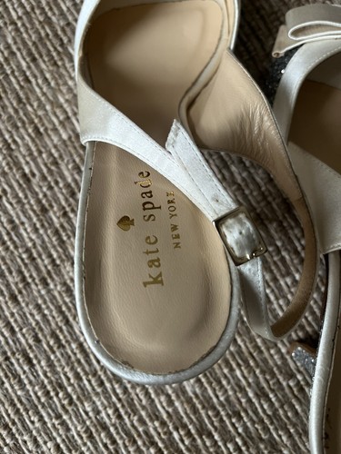 Kate Spade Heels Slingback Silver Glitter Open-Toed Shoes UK 4 / US 7B - Picture 12 of 18