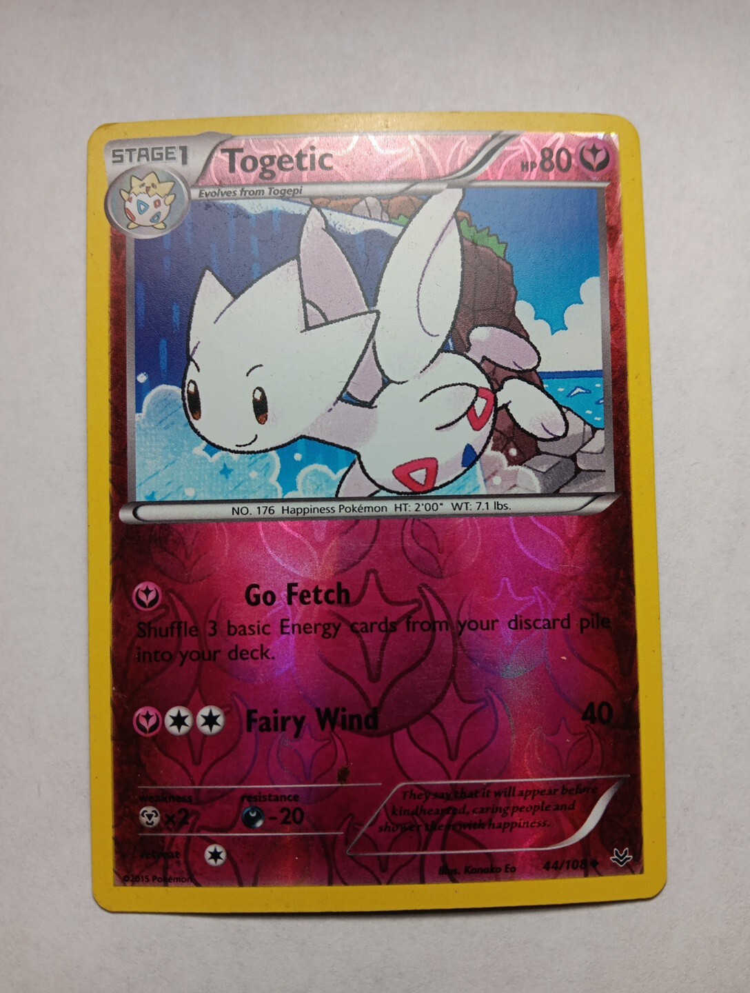 Pokémon Togetic Reverse Holo 44/108 ROS Roaring Skies LP/NM