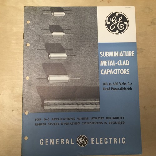Vtg General Electric Catalog GE Subminiature Capacitors Data 1953