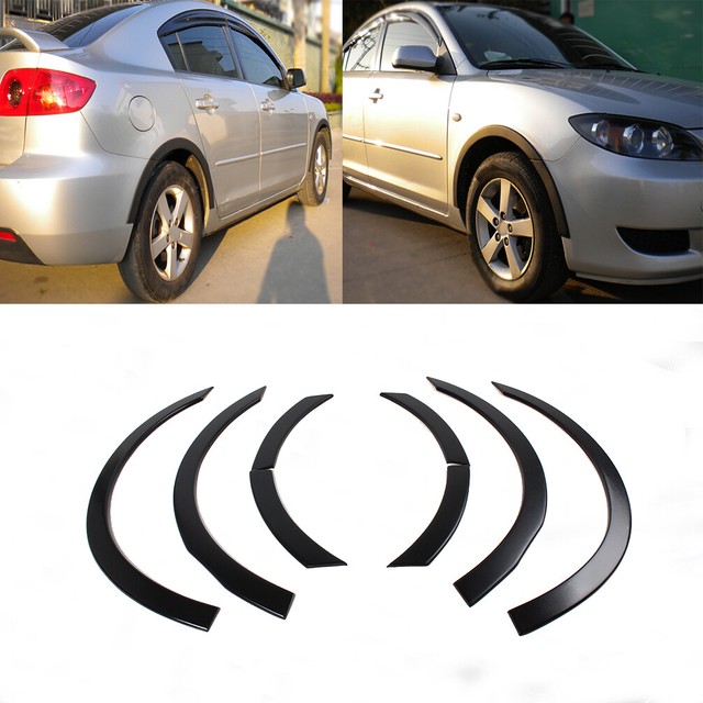 Exterior Lip Wheel Well Arch Fender Flares Guard Trims Fit For Mazda 3