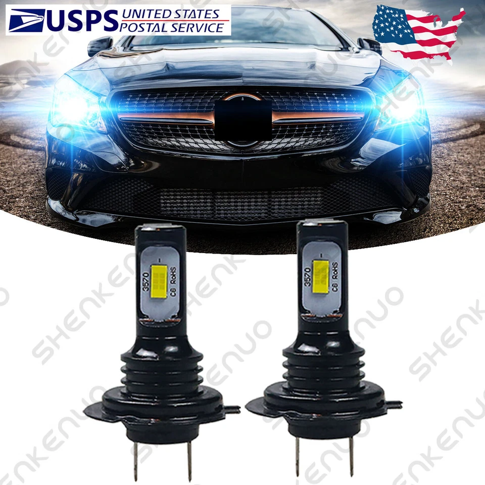 Faros LED H7 8000K azul hielo bombillas HKL para Mercedes Benz CLA250 GLS450 GL450 Foto 2 de 4
