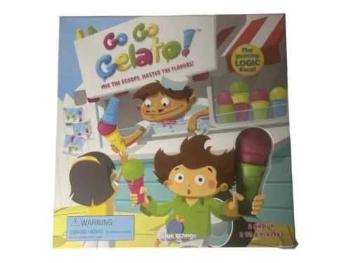 Go Go Gelato! Blue Orange Logic Race Game for Kids, 2-4 Players, Ages 6+ READ
