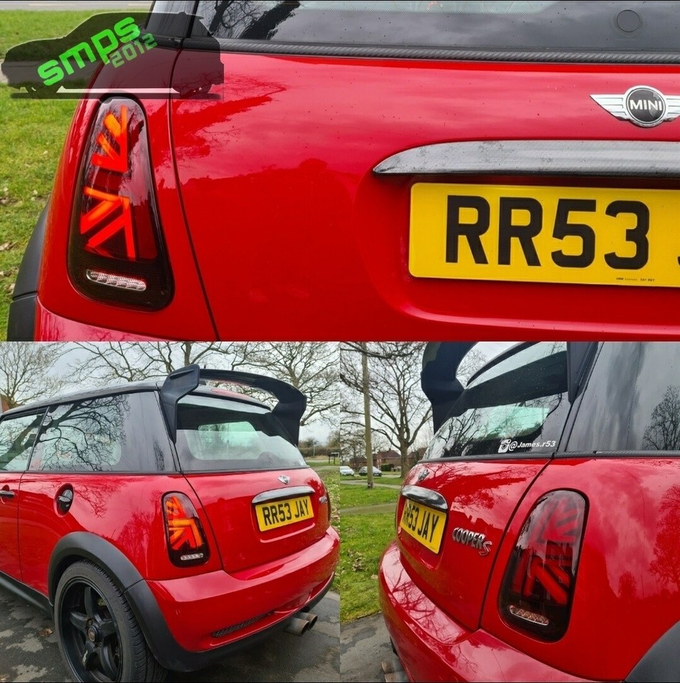 Mini R50, R53, Gen 1 Rote LED Union Jack Rückleuchten 2004-2006 LCI ...