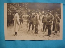 Orig WW1 German Military real photo Postcard French and German Commanders Truce