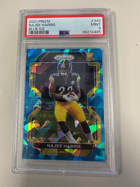 2021 Prizm Blue Ice PSA Graded Mint 9 Najee Harris Rookie card #343 /99
