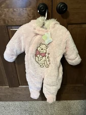 Disney Baby Winnie the Pooh Infant Snow Suit Pink, Hooded, Bunting, 6-9 Months