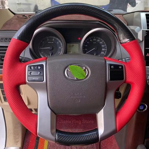 Carbon Fiber TOP Leather Car Steering Wheel Cover for Toyota Land Cruiser Prado - Picture 10 of 13