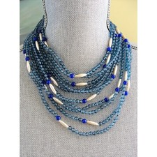 Ornella Vintage Multi-Strand Green Glass Bead Necklace 22" — listing 2
