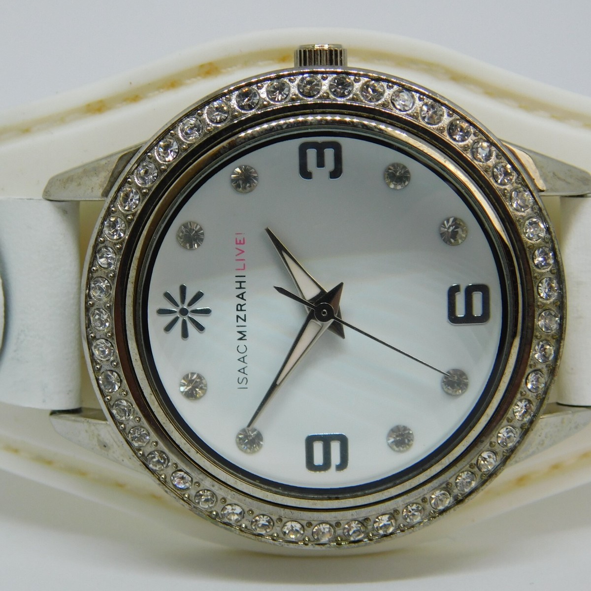 ISAAC MIZRAHI LIVE! Crystals Bezel Quartz Analog Women
