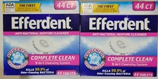 Lot of 2: New Efferdent Denture Cleanser Tablets, Complete Clean, 44 Tablets ea.