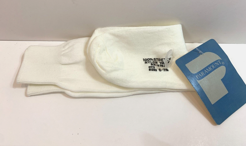 NEW! Paramount Socks Girls Sz 6-7 1/2 100% Nylon Stretch White Vtg NOS - Picture 6 of 6