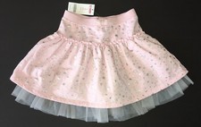 NWT Gymboree Rising Star Sz 6 Light Pink Tulle Hem Metallic Star Knit Skirt