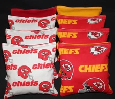 KANSAS CITY CHIEFS Cornhole Bean Bags 8 ACA Regulation Bags Top Quality Handmade