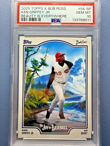 2025 Topps X Bob Ross #54-SP Ken Griffey Jr. Beauty is Everywhere SP PSA 10