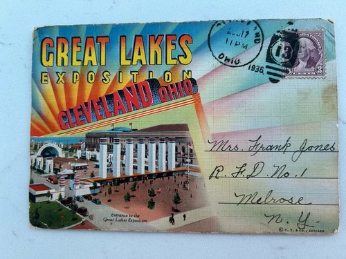 Great Lakes Exposition Cleveland 1936 Rare Postcard Drop-Down Folder 18 Views