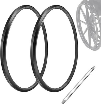 Wheelchair Rear Wheel Replacement Tire, 24 ''X 1'' Universal Flat-Free Polyurethan