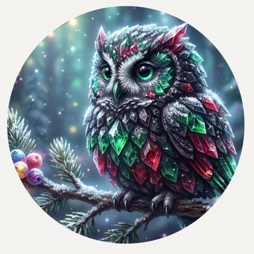 Hayleybug 1/10th oz Ruby Eye Watcher Owl Silver Round