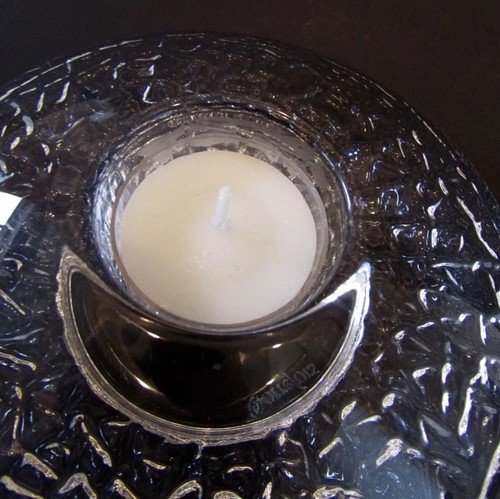 Orrefors Sweden Crystal Discus Votive/Candle Holder 5.5" - Picture 5 of 8