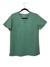 Figs Women's Catarina Short Sleeve V-Neck Scrub Top Medical Healthcare Green S