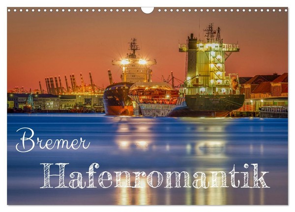 "Calendar 2027 · US Version · Bremen Harbor Romance (Wall Calendar 2027 17\" × 12\""-image