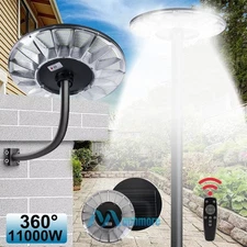 Round 360° 11000W Commercial Solar Street Light Outdoor Dusk Dawn Road Lamp+Pole