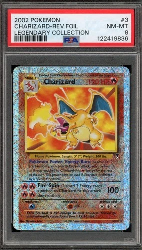 Pokemon Charizard Legendary Coll. Reverse Holo Rare #3 PSA 8