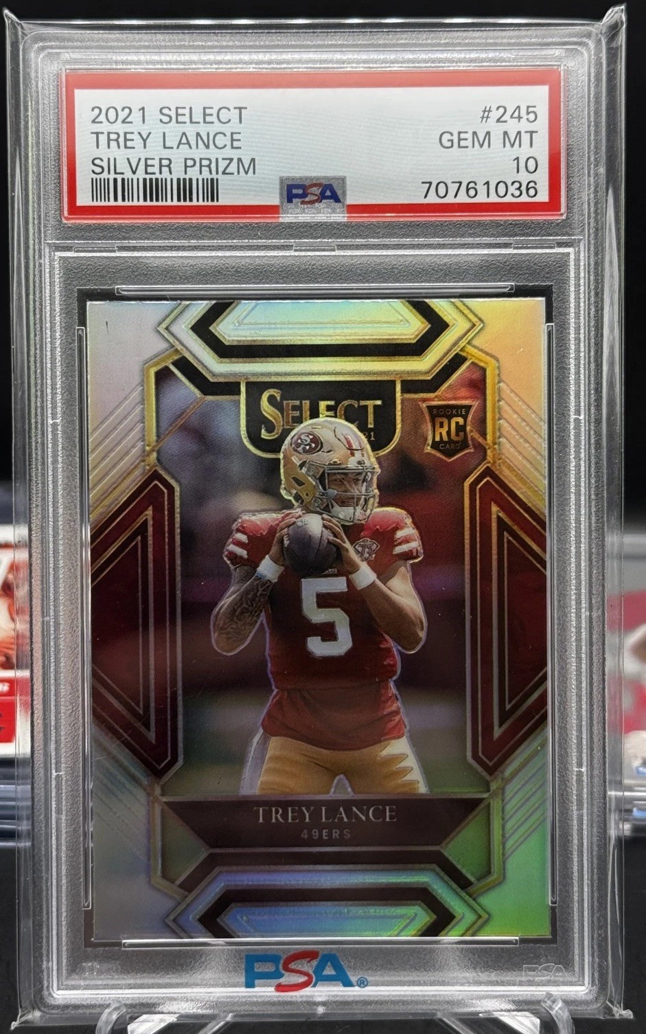 Trey Lance 2021 Panini Select Club Level #245 Silver Rookie PSA 10 Gem Mint