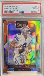 2016 Panini Select - Dak Prescott 🔥PSA 10🔥 #215 Tie-Dye Prizm 7/25 (RC) 