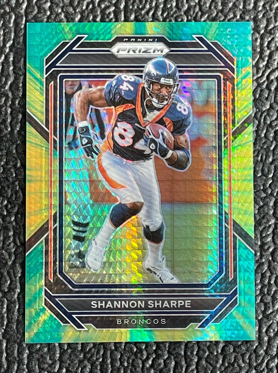 🔥1/1! SHANNON SHARPE 2023 PRIZM GY XFRACTOR BRONCOS JERSEY MATCH #d 84/175!🔥