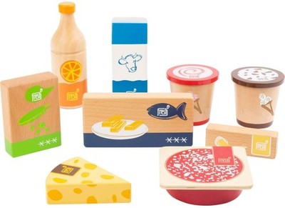Small Foot 11441 Frozen and Chilled Food Set Fresh, Made of Wood, Accessories fo