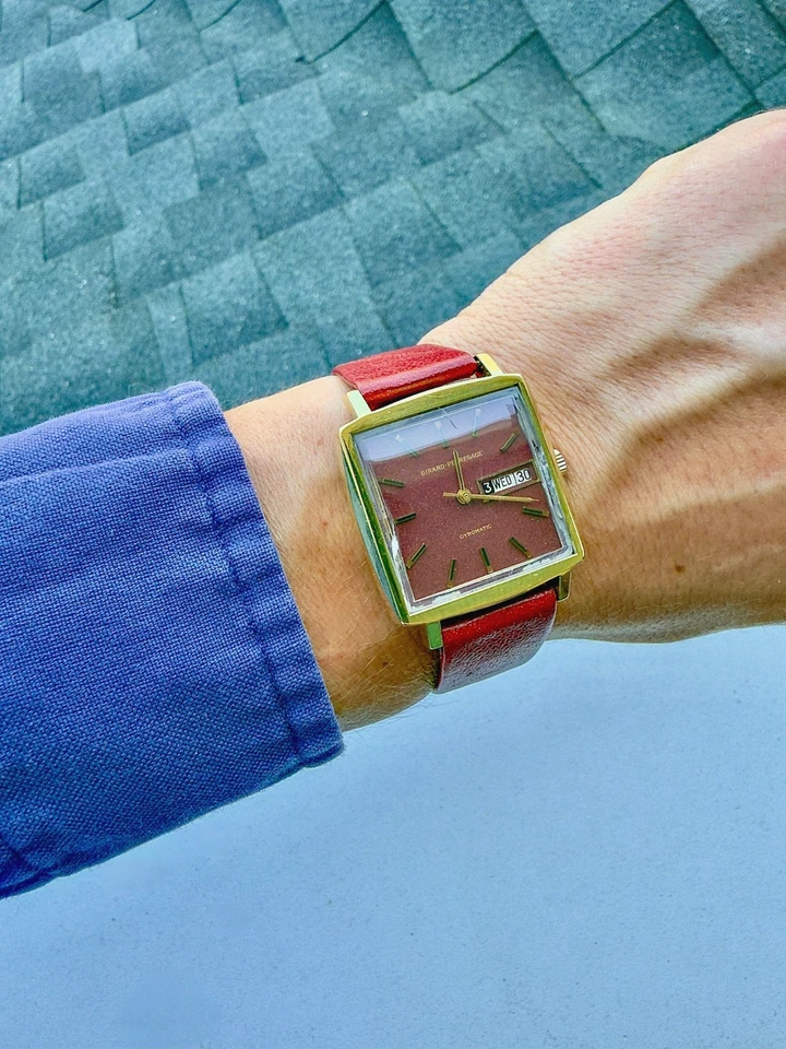 Girard-Perregaux Gyromatic | ULTRA RARE Burgundy Dial | Original Strap & Buckle