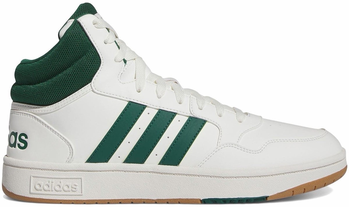 Adidas HOOPS 3.0 MID Green/White IG5570 Men\'s Size 12 NEW‎ NWT adidas Hoops 3.0 Mid Core White/Collegiate Green/Gum for  main image 3
