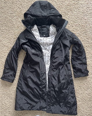 Metro&Co Womens Long Puffer Jacket Size 8 Black Insulated Winter Coat