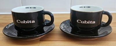 Cubita Cafe de Cuba Cappuccino Kubanische Kaffeetasse 2er Set mit Untertassen *RAR*
