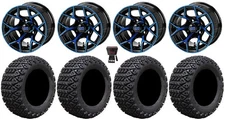 LSI Ninja 12" Golf Wheels Black/Blue 23" X-Trail Tires Yamaha