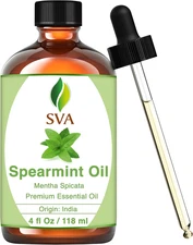 SVA Spearmint Essential Oil – 4 Fl Oz – 100% Natural Spearmint Oil - for Diffuse