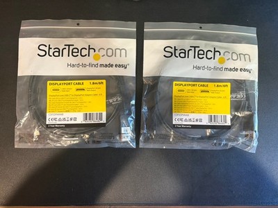 Lot of Two StarTech CDP2DPMM6B 1.8m/6ft USB-C to DisplayPort Adapter Cable ''B6C''