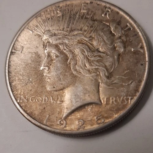 1925 United States Peace Dollar $1 Silver Coin 0.9 Fineness Circulated