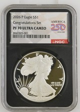 2026 P Silver Eagle S 1 Congratulations NGC PF70 Ultra Cameo 2830B