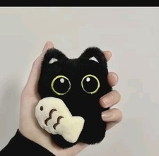 1 Pcs Cool Plush Black Cat Doll Toy Keychain Bag Pendant Charms Car Keyring..WWW
