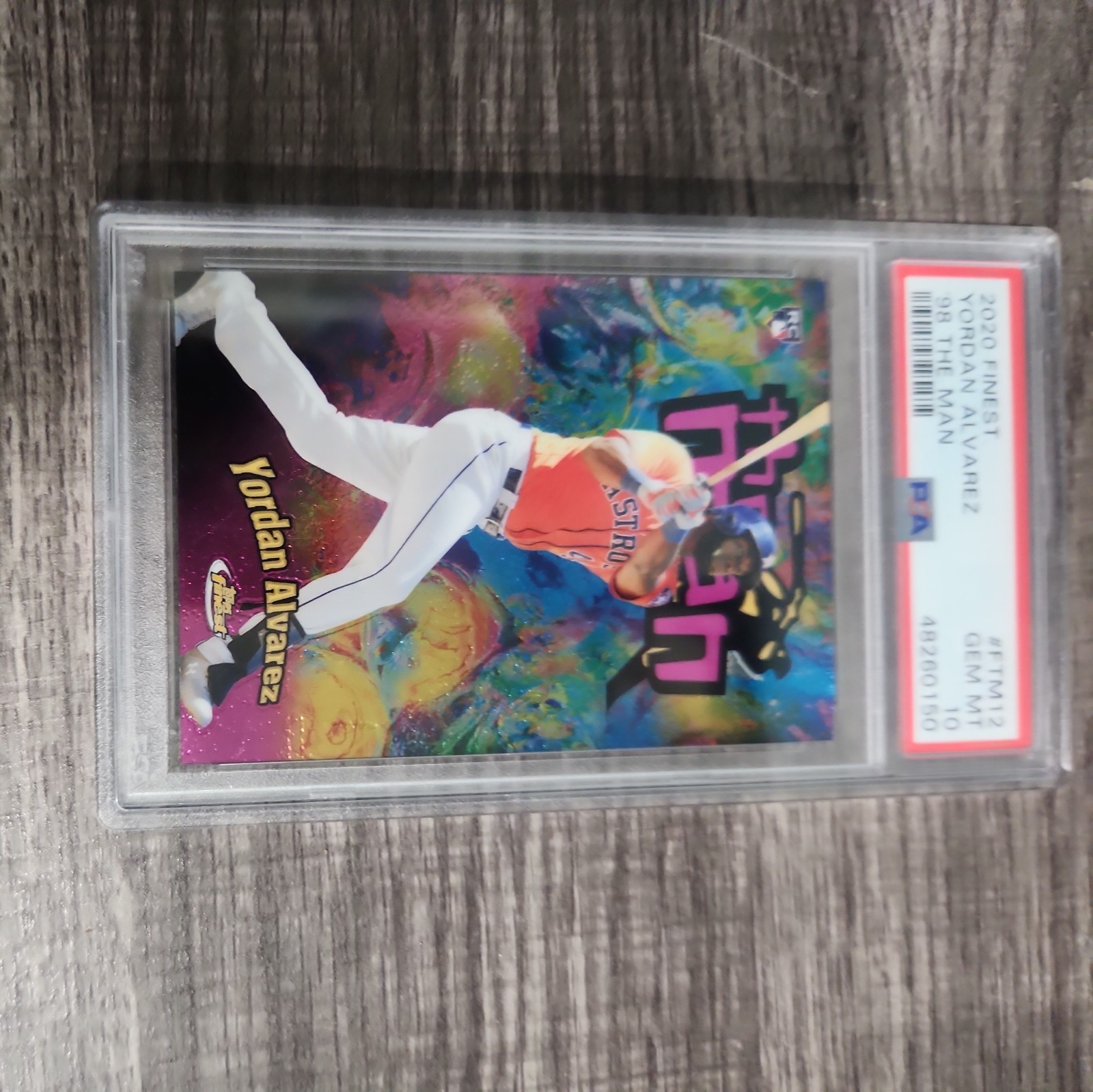 2020 Finest Yordan Alvarez 98 The Man Rookie RC PSA 10 view 2
