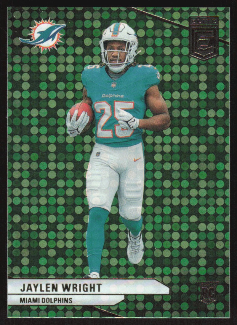 2024 Donruss Elite Green Disco Jaylen Wright RC #114 Miami Dolphins