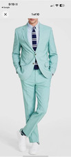 Nautica Men's Modern-Fit Seasonal Cotton Stretch Suit - Mint, 40S