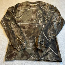 Liberty Realtree Camo Long Sleeve T-Shirt Boys Sz 20(XXL) Front Pocket Vintage
