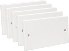 5 x Ultimate Flat 2 Gang Double Blank Blanking Plate Standard White Cover Plate