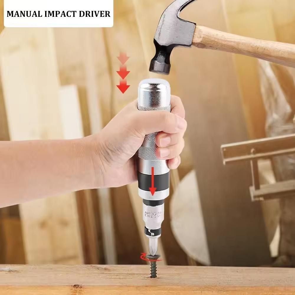 NEW 1/2" Heavy Duty Impact Screwdriver Driver Set SAE Reversible w/ Metal Case